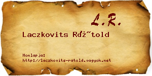 Laczkovits Rátold névjegykártya